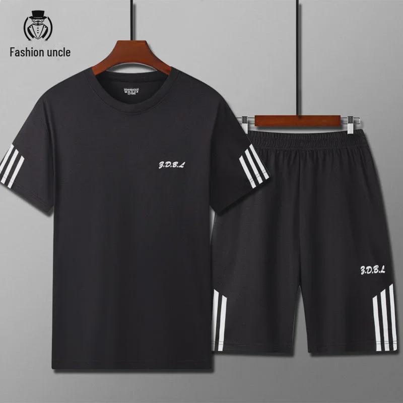 Men's Quick-Dry Athletic Shorts & Loose-Fit T-Shirt Set for Fitness, Summer Sports, Basketball, & Running.