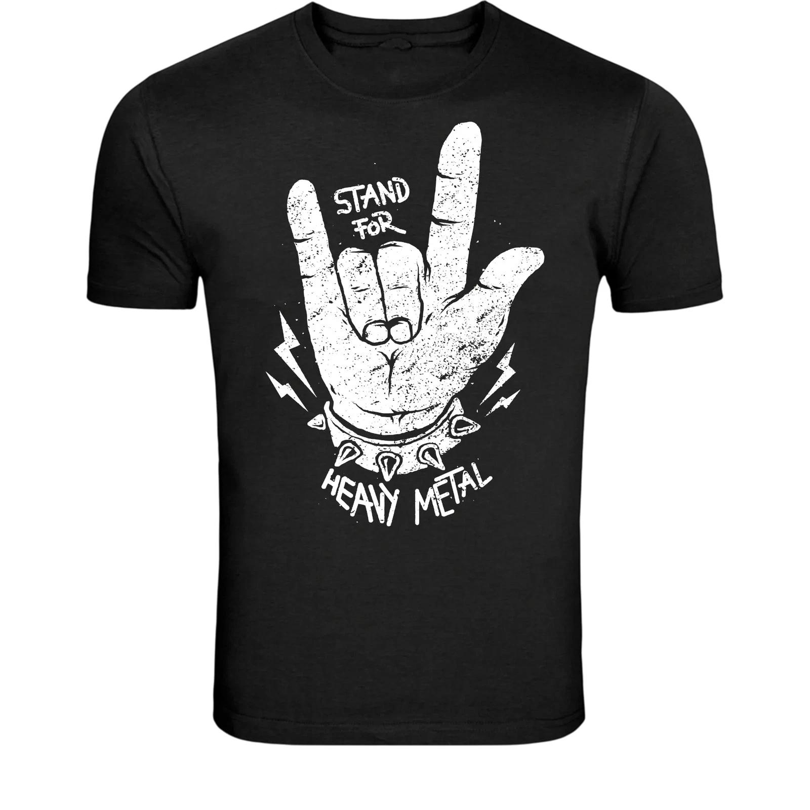 Stand For Heavy Metal T-Shirt - Rock Hand Sign Metal Music XXXXL