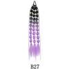 20" Colored Hair Extensions Lightweight with Hair Tie Kids Bubble Ponytail Extension Fashion Women Handmade Braided