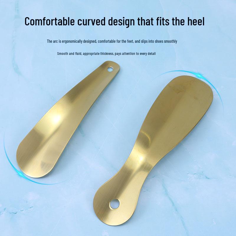 Titanium Gold Shoehorn for Easy Shoe and Sock Removal - Ideal for Elderly and Pregnant Women at Home or On-the-Go.