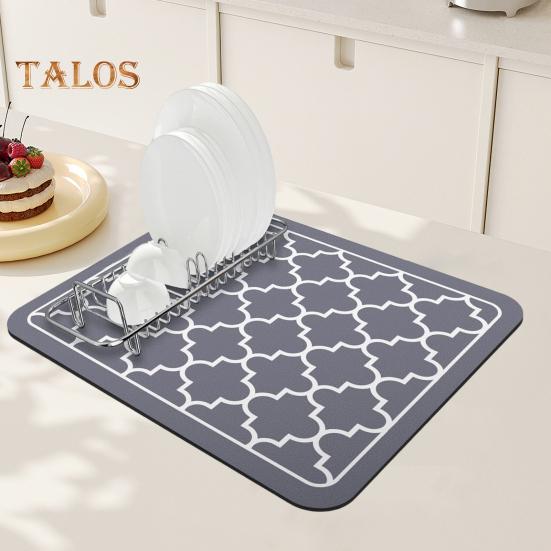 Tapis de séchage de vaisselle, grand tapis absorbant et drainant pour comptoir de cuisine, tapis de salle de bain multifonctionnel pour café