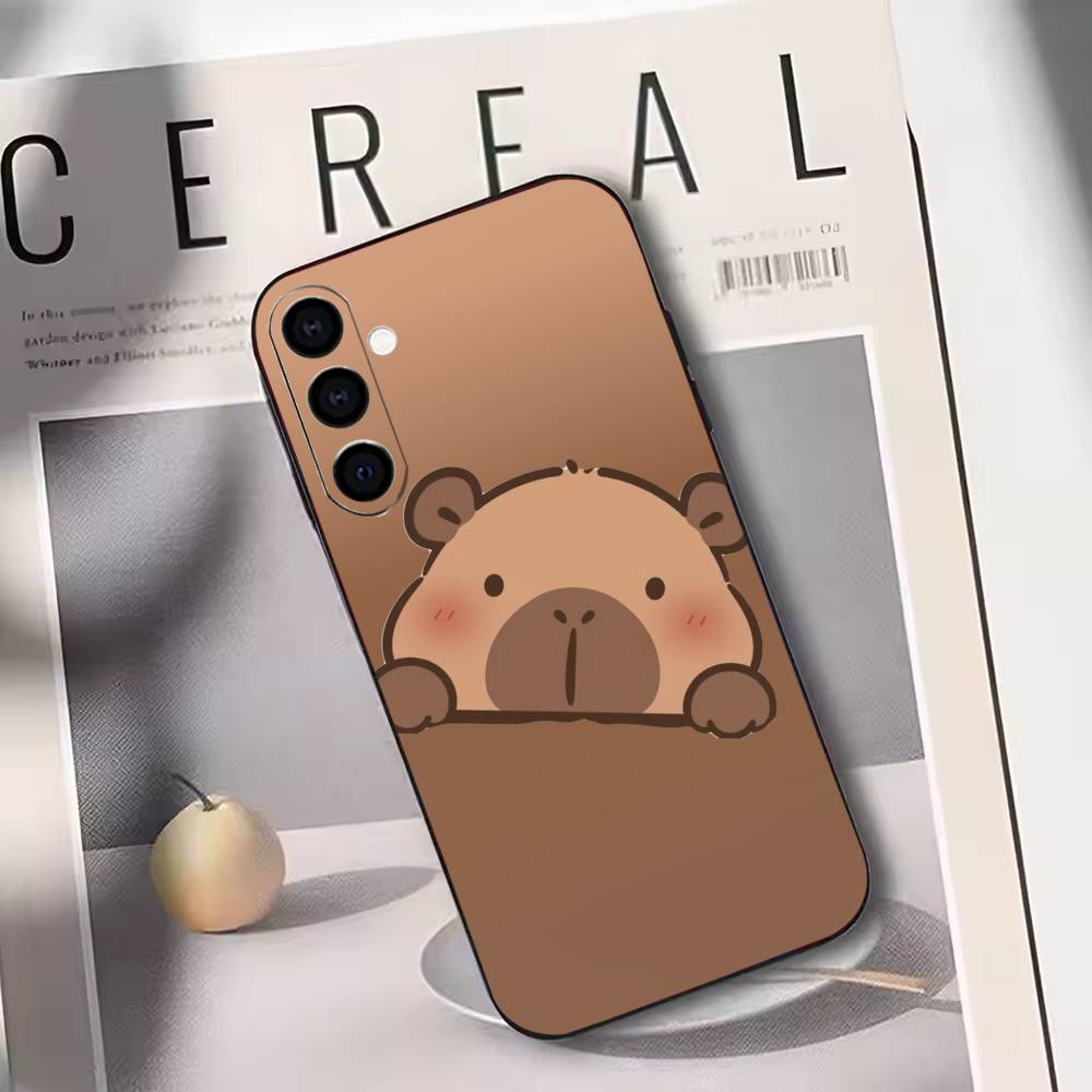 Capybara Cute Cartoon Phone Case For Samsung Galaxy A73,A72,A71,A70,A53,A52,A51,Others Soft Black Cover
