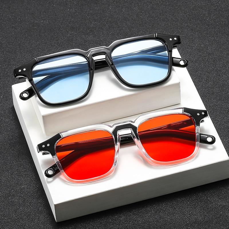high-quality new splicing meter nail square sunglasses Fashion men hip hop glasses retro sunglasses women