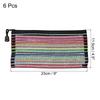 6Pcs A5/B6 Mesh Zipper Pouch Rainbow Color File Bags Colorful Nylon Mesh Document Bag Multipurpose Travel Bags File Organizer