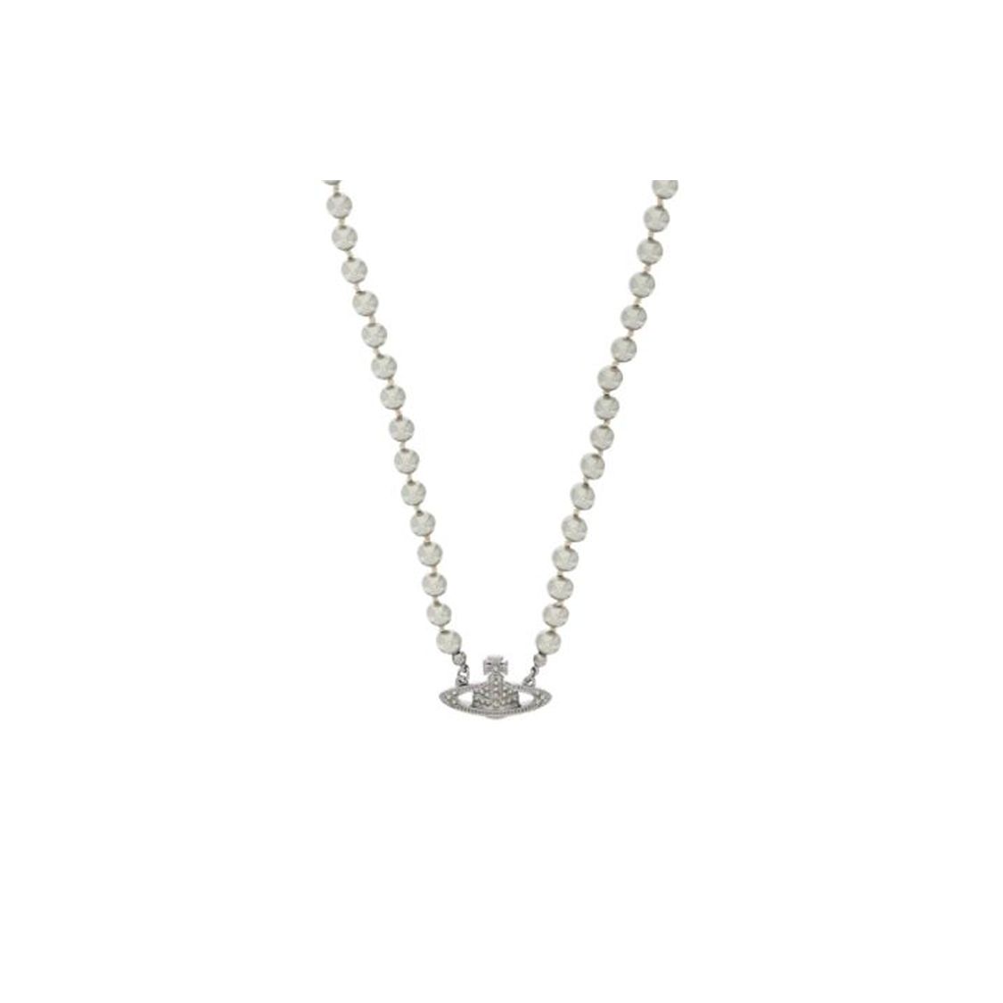 Vivienne Westwood Logo Design Brass Necklace Women necklace Silver 6301010002S299CN Basic Packaging-Dust Bag+Box