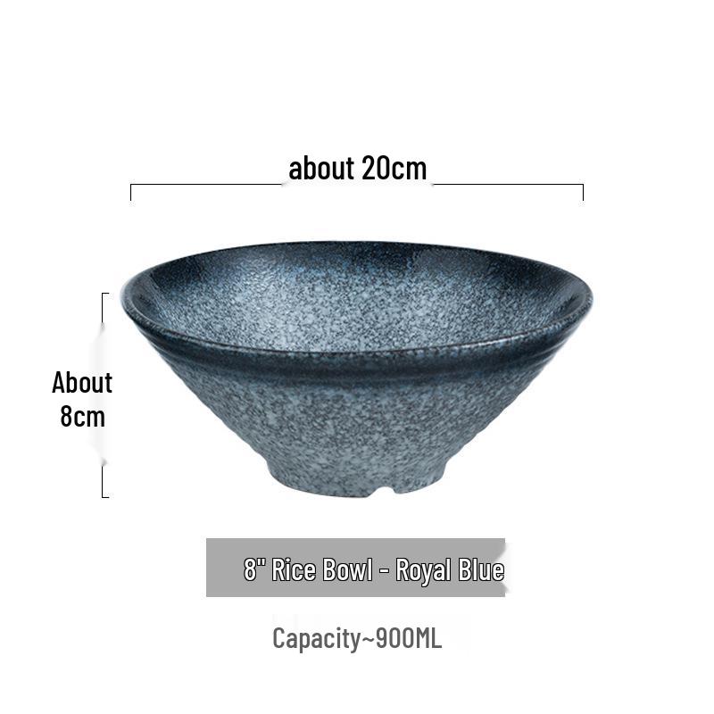 Japanese Ceramic Dòulì Ramen Bowl – Retro Coarse Pottery, High-End, Large Open-Mouth Trumpet Design, Ideal for Home Tableware