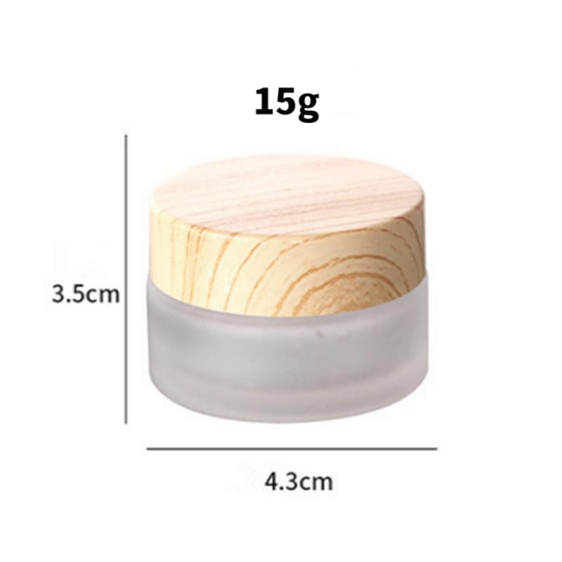 Pot en Verre Givré Vide Mini 5-50g Pot Pot Cosmétique Maquillage Couvercle Intérieur Crème Visage Baume à Lèvres Contenant de Stockage Scellé Bouteilles Rechargeables