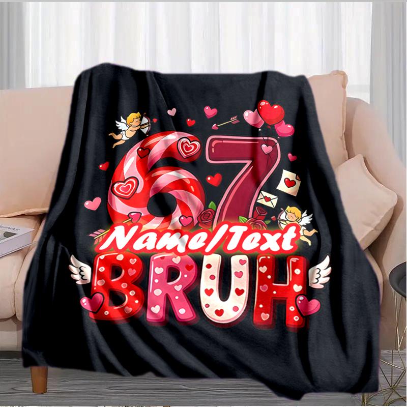 1PC Custom Name Love Friendship Celebration Flannel Blanket Versatile,all-season Throw Suitable for the Living Room,bedroom,camping,travel,and Gift