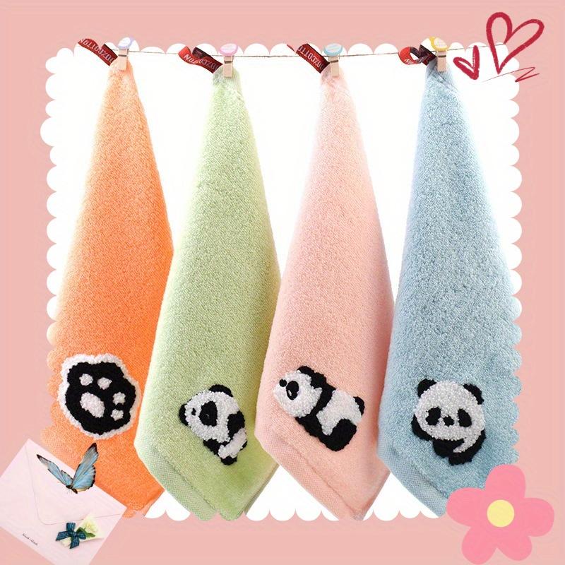 

4 шт. 100% хлопок с вышивкой животных, ручные полотенца, ультрамягкие, впитывающие, быстросохнущие полотенца для лица и ванны, компактные легкие квадратные полотенца с вышивкой медведя, кошки, панды 25*25cm