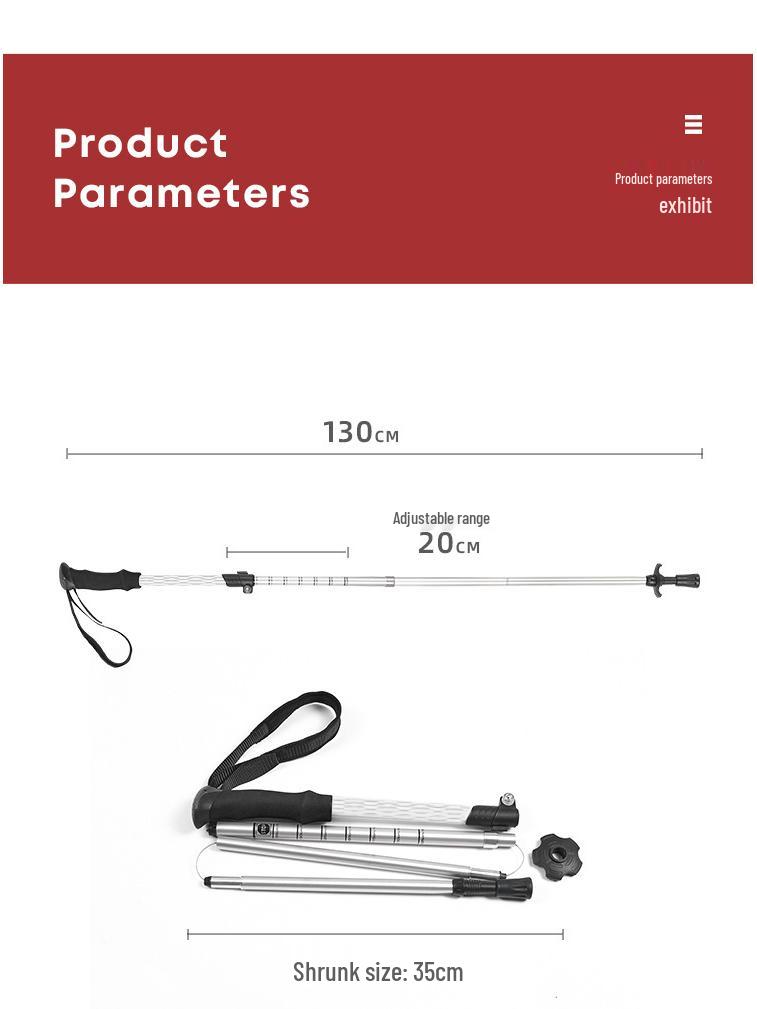 Ultra-Light Aluminum Telescopic Walking Poles - Adjustable 4-Section Folding Trekking Sticks for Hiking