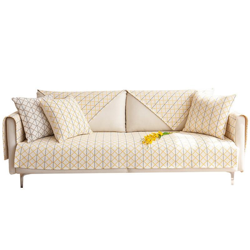 Sofa Cushion Cotton and Linen Minimalist Four-season Universal Non-slip Cushion Lazy Home Four-season Fabric Sofa Cover