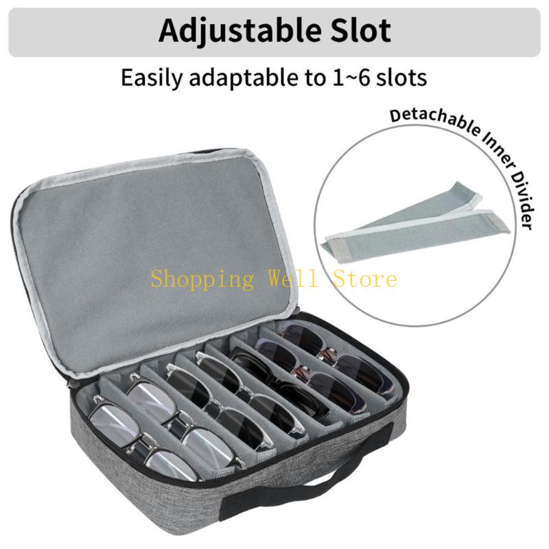 KX4B Sunglasses Organiser Multiple Eyeglasses Storage Bag Glasses Holder With Expandable Slots For Travel And Daily Use