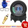 52mm Black Shell Auto Car Water Temperature Gauge Temp Meter 40-140 Celsius with Water Temp Sensor 10mm Thermometer Adapter