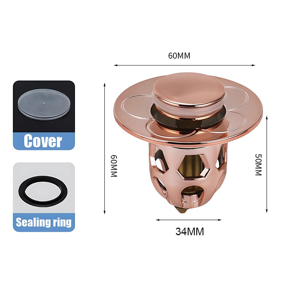 

KRIOCY сливы для раковины из нержавеющей стали с выдвижным сердечником для раковины фильтр для слива волос улавливатель для душа сито для раковины заглушка для ванны розового золота