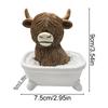 9cm Bath Tub Highland Cow Toilet Seat Reading Highland Cow Resin Statue Funny Cattle Decorations For Christmas Garden