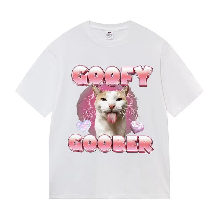 Funny Cat Graphic Print T Shirt Gang Cat Cool Hip Hop Short Sleeve Tshirts Mens Vintage High Quality Oversized Cotton Tees Top