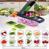 16in 1 /11in1Multi-functional Vegetable Slicer and Slicing Kit - Manual Food Processor with Container, Drainage Basket