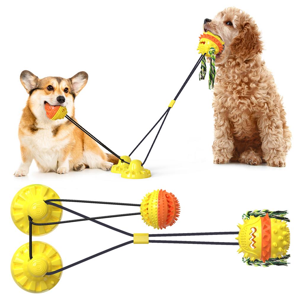 Pet Toys Dog Toothbrush Cleaning Toys Teeth Gnawing Molars Balls Suction Cup Dog Interactive Chew Toy with Suction