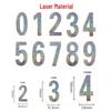 Reflective Waterproof 0-9 Number Stickers - Fluorescent Adhesive for Mailbox, Garage & Letterbox