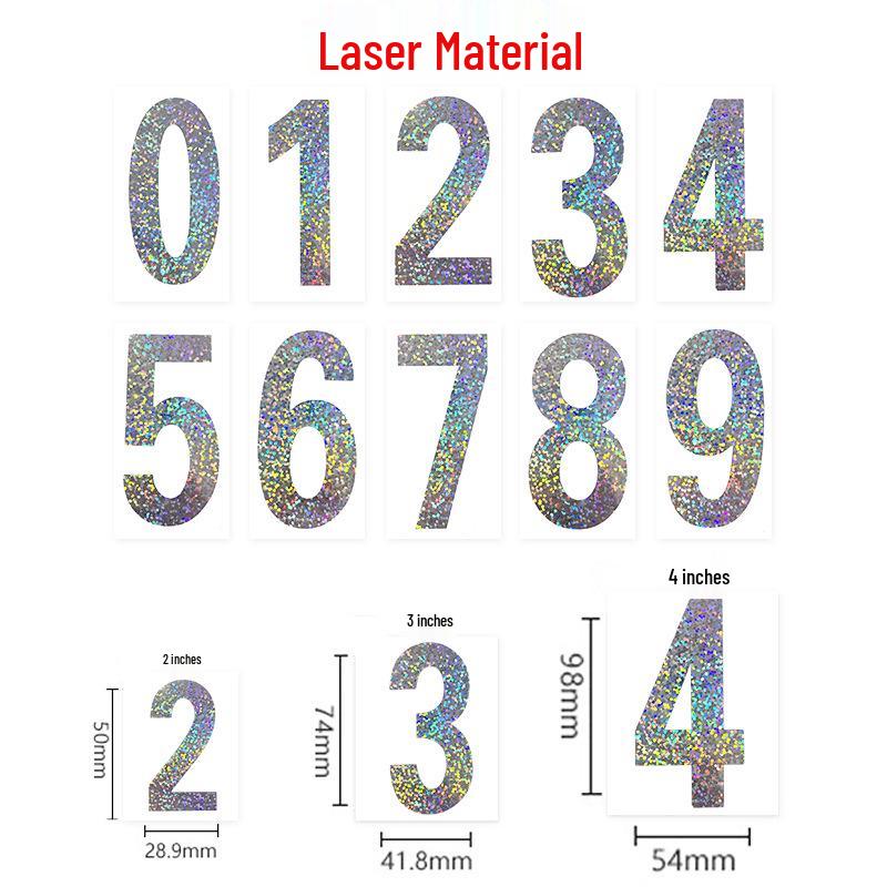 Reflective Waterproof 0-9 Number Stickers - Fluorescent Adhesive for Mailbox, Garage & Letterbox