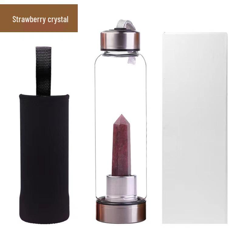Hexagonal Prism Crystal Glass Water Cup with Magic Wand Spa Design - Custom Logo Option Available