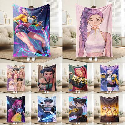 KPop Demon Hunters Fantasy World On the Blanket: Anime Style Colorful Character Blanket, Comfortable and Fashionable At Home