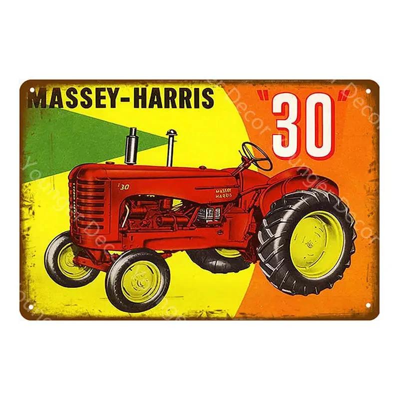 Vintage Farm Tractor Metal Signage Tin Signage Metal Vintage Farmhouse Courtyard Wall Art Decoration Mural Aesthetics Gift