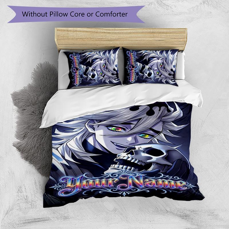 3pcs douma Cover Set - Personalized Name, HD Printed Bedding with 1 Cover and 2 Pillowcases - Perfect for Home Decor, Easy Care