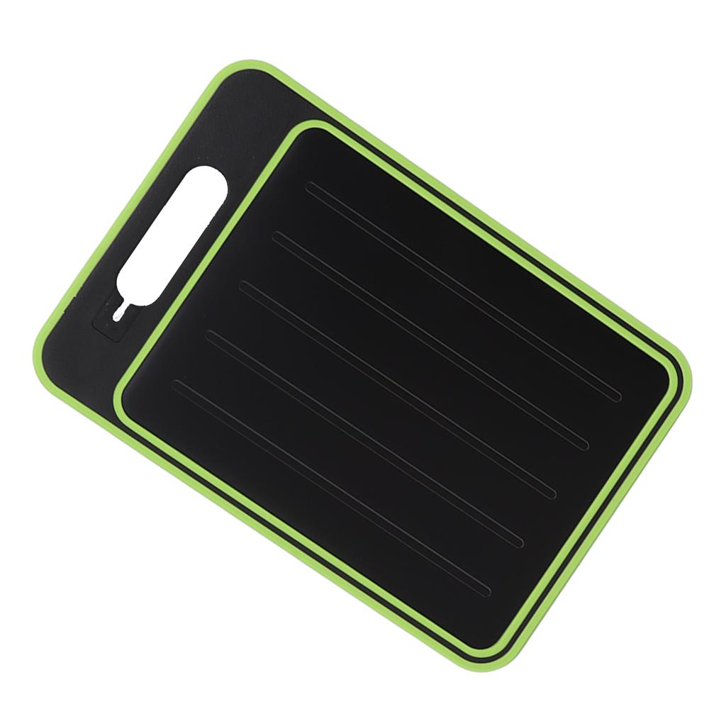 Double Sided Cutting Board Rapid Thawing and Grinding Plate with Knife Sharpener for Kitchen Black