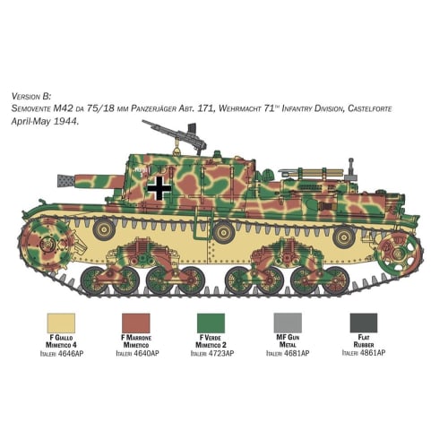 Italeri Tamiya 1/35 Military Series No. 6569 Italian Army Semovente M42 da 75/18 Plastic Model 38569