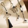 Calligraphy Fan Ring Butterfly Style Retro Vintage Phone Link Decoration Bag Pendant For Daily Elegant Bag Hanging Accessories
