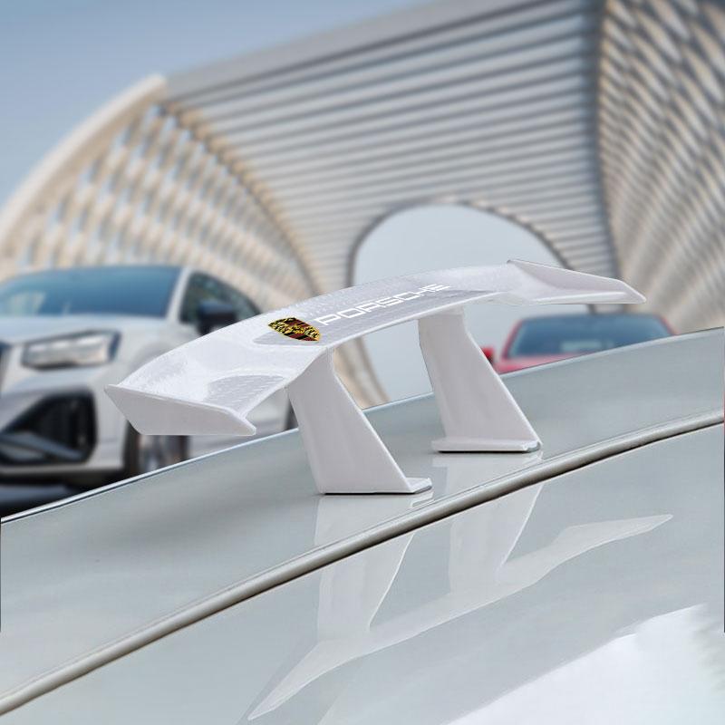Car Rear Spoiler Mini Spoiler Wing Small Tail Emblem Sticker Decoration For Porsche Boxster Cayenne Panamera Macan Cayman 911 918 996 917 991