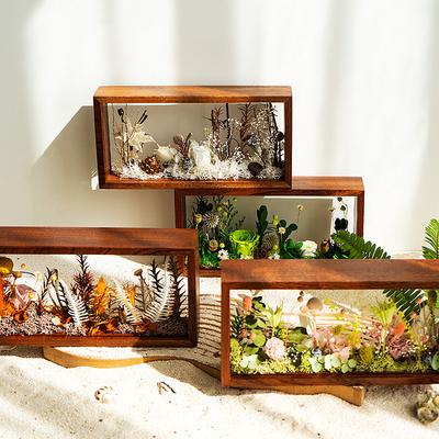 DIY Dried Flower Solid Wood Photo Frame Decoration Countertop Decoration Rectangular Photo Frame Decoration Wedding Ornament