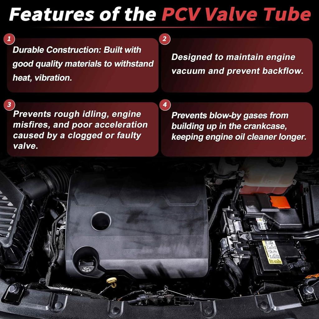 Positive Crankcase Ventilation PCV Valve Tube Fitting for Chevy Traverse 3.6L 12-17 for Buick Enclave 3.6L 12-17 for GMC Acadia 3.6L 12-16 Hose