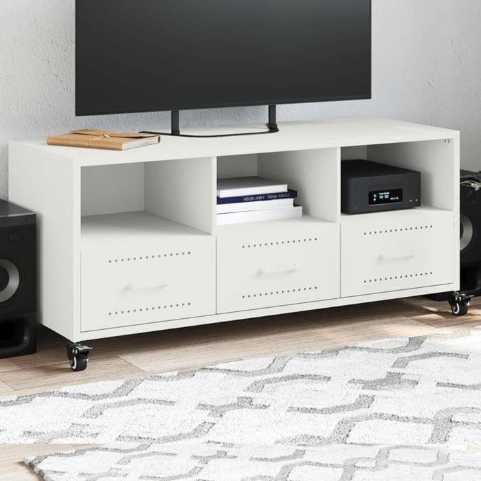 VidaXL TV Cabinet, Television Stand with Drawers and Shelves, TV Stand with Living Room Storage, White 846697