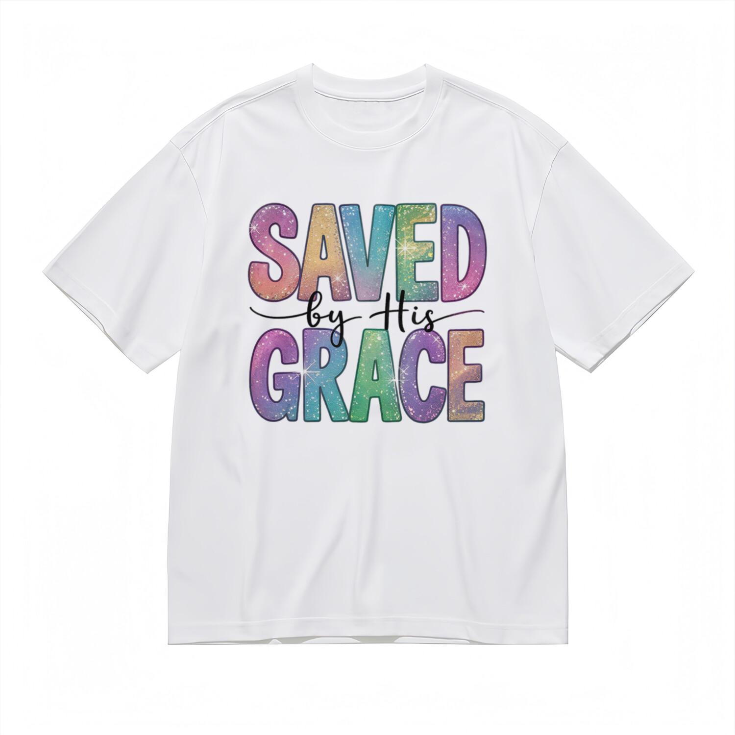 Fashion Breathable Comfy Classic T-Shirt Saved By His Grace Tee XL