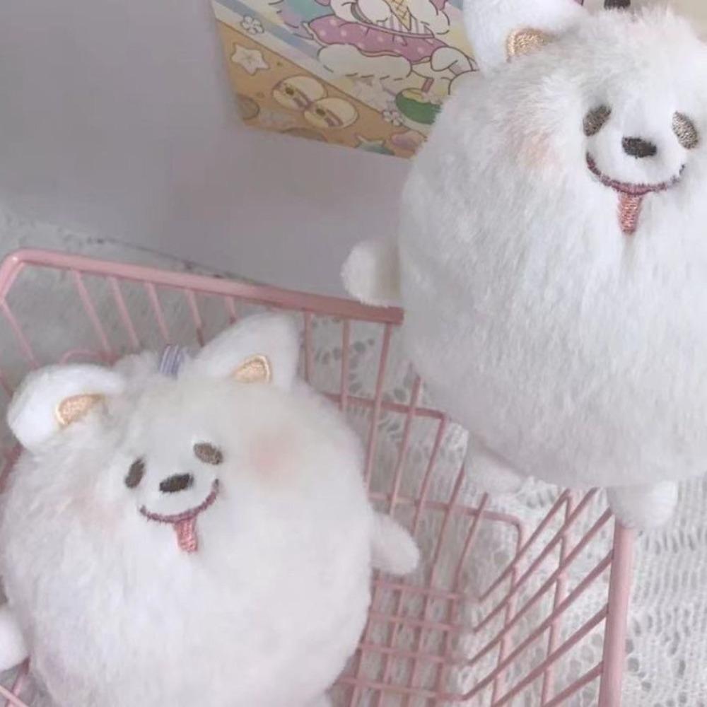 Put Tongue Samoyed Plush Keyring Dog Samoyed Doll Plush Keychain  Children's Gift