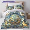 Anime Easter Pokemon Pattern Bedding Quilt Set Quilt Cover Pillowcase Home Decoration Birthday Gift (1 * duvet cover + 2 * pillowcase, without core)