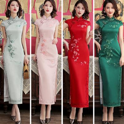 Modern Cheongsam Women's Short Lace Cheongsam Chinese Dress Cheongsam Party Vintage Ao Dai Elegant Dress Improvement