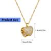 Elegant Pearls and Rhinestones Love Heart Shaped Shells Necklace Pendant with Adjustable Chain for Women Daily Use