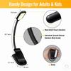 Blue Light Filtered Clip-On Book Light 1000mAh Usb Rechargeable Dimmable Amber Reading Light Mini Read Lamp Book Lamp For Kids
