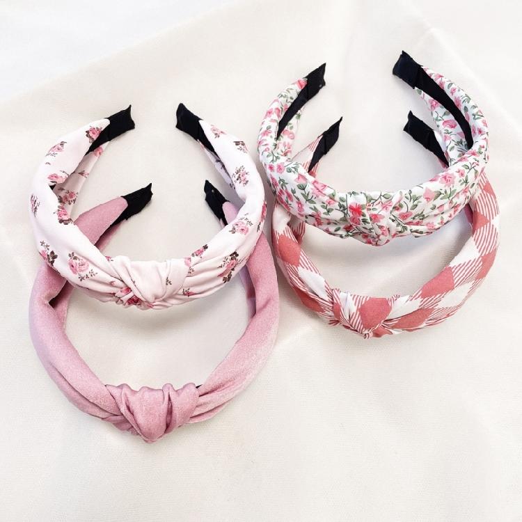 Lightweight Knot Headbands Pink Print Cloth Hair Band For Women Kids Easy To Carry Daily Use