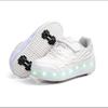 New Double-wheel Four-wheel Runaway Shoes Charging Model, Children's Adult Wheels Shoelace Lights, Men's and Women's Sports Shoes Roller Skates