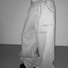 Retro Street Nieten Elastischer Bund Weiter Bein Herren und Damen Locker Schlank Lässige Hosen
