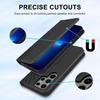 Coque avec 2 Verres Trempés pour Samsung Galaxy S24 Ultra, Protection Magnétique Cuir PU Noir Motif Mosaïque