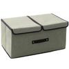 Foldable Cotton Linen Storage Box Convenient Double Lid Underwear Organizer Clothing Container for Home Organization