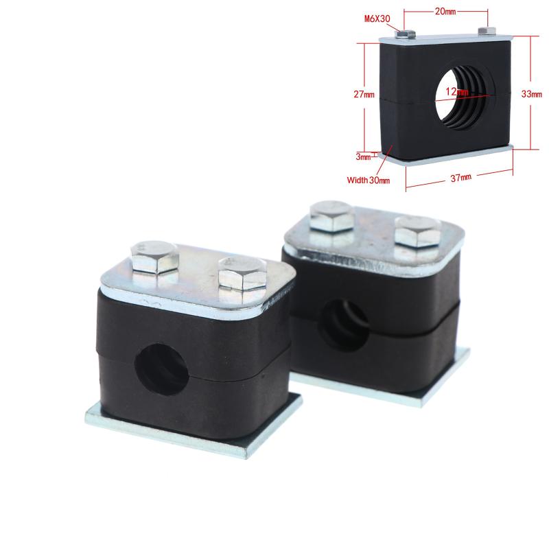 2Pcs Black Nylon Pipe Clamp Bolted Plastic Clip Tube Fastener 6-50Mm Diameter For Fixing And Binding Accessories