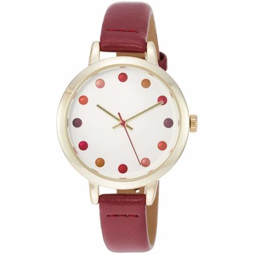 

Fieldwork Women s Analog Watch, Teak, 34mm Diameter, Leather Strap, Wine Red, QKS183-4