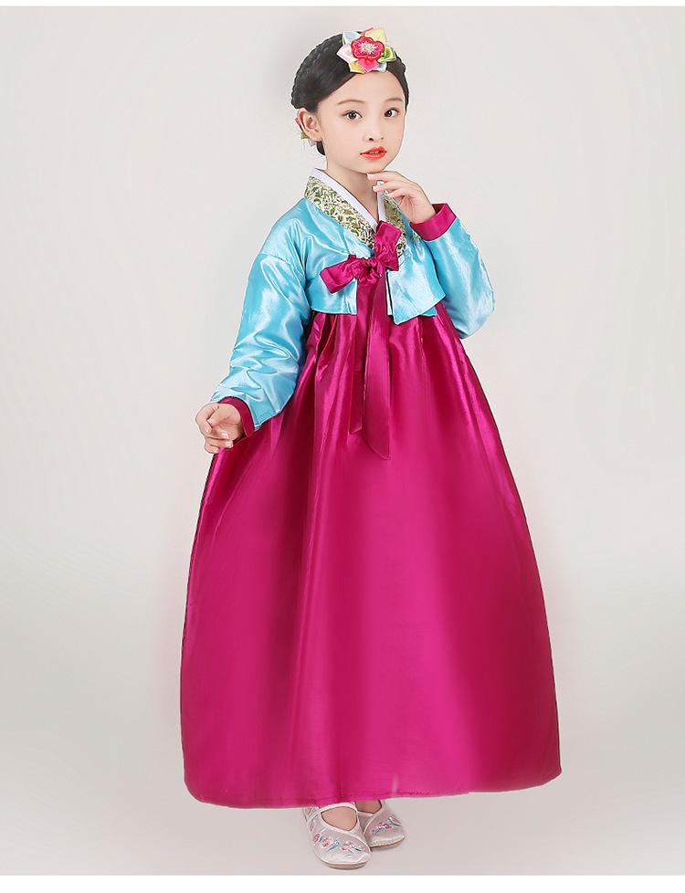 Dívčí červnový 1. Korejský tradiční Hanbok - Joseonský etnický performance taneční kostým