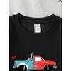 European Sizes Monster Truck Red Blue Flame Girls' Crew Neck Sweatshirt, Western Top, Long Sleeved, Casual for Little Girls.